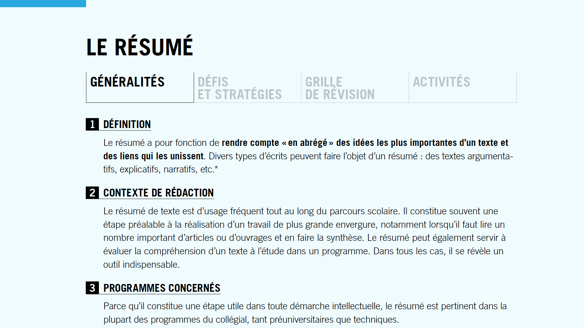 Le résumé